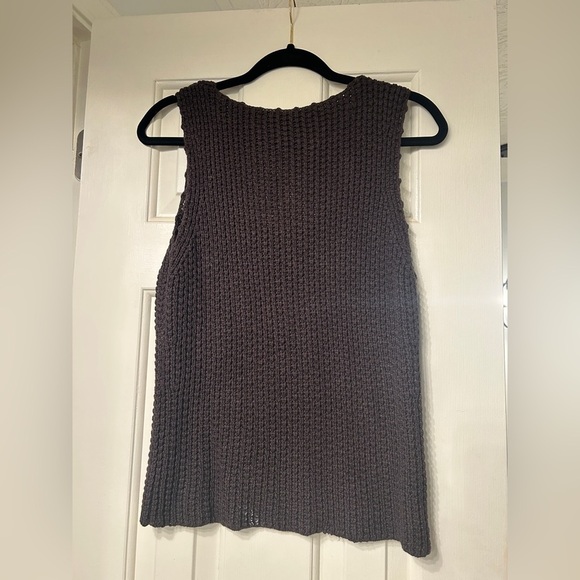 Vintage Crochet Knit Sweater Tank Brown XL - Picture 3 of 4